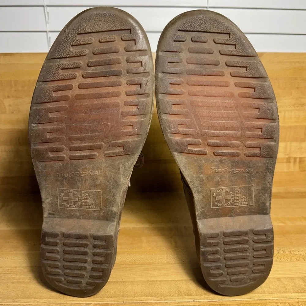 Dr. Martens men's size US 12 Brown Leather Padded Collar Oxford Shoes11849 GV04N